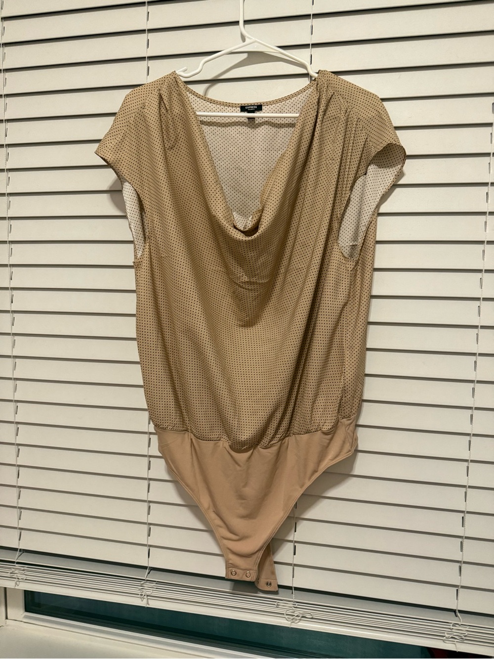 Express‎ Polka Dot Beige Bodysuit